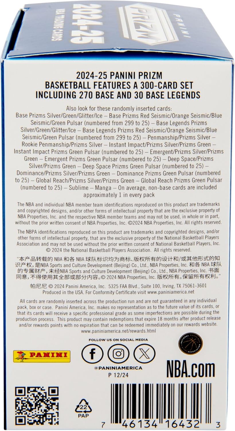 Panini Prizm 2024/2025 - NBA Basketball Cards - Blaster Box