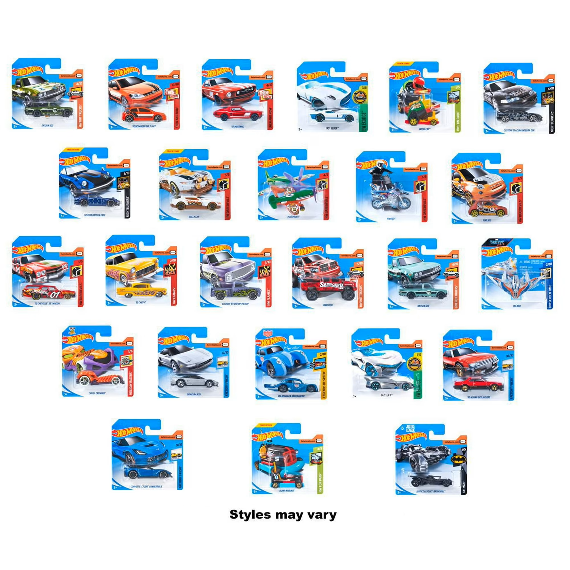 Mattel - Hot Wheels - Basic Car Assortment (3 Cars Per Order)