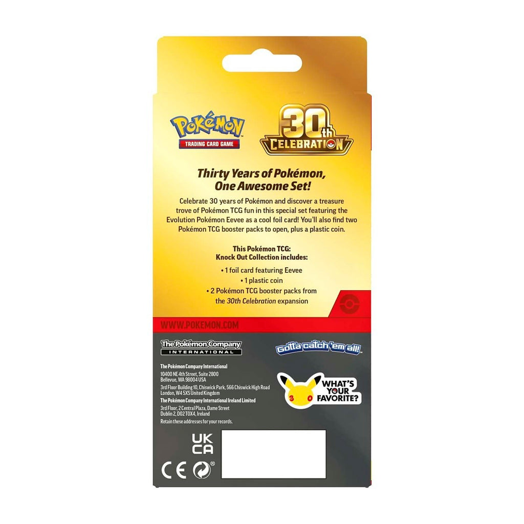 Pokemon 30th Celebration Knock Out Collection box, back view