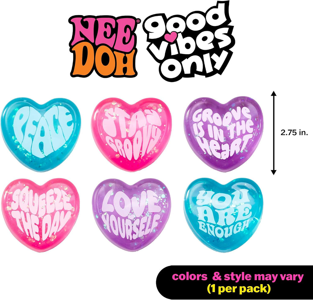 Schylling - NeeDoh Good Vibes Only - Sensory Squeeze Toy - Single Mini Nice Cube (Random Colours)