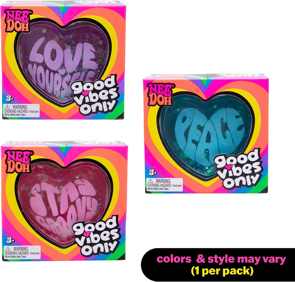 Schylling - NeeDoh Good Vibes Only - Sensory Squeeze Toy - Single Mini Nice Cube (Random Colours)