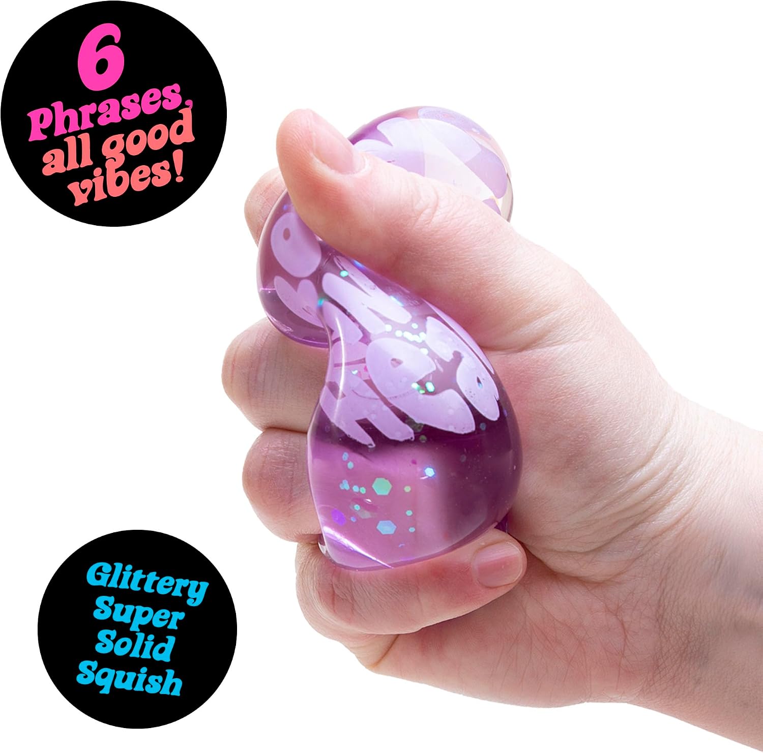 Schylling - NeeDoh Good Vibes Only - Sensory Squeeze Toy - Single Mini Nice Cube (Random Colours)