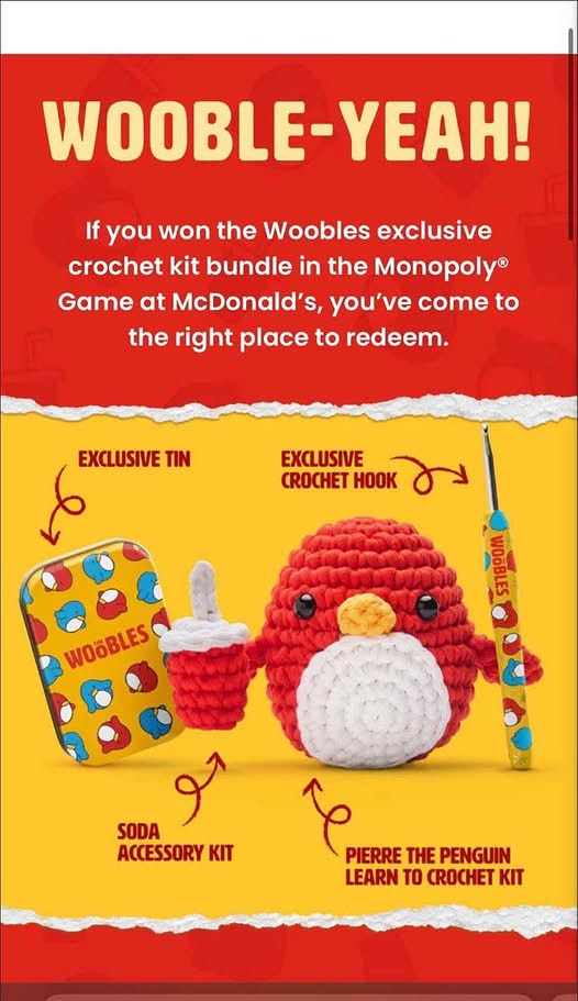 Woobles x McDonald's - Woobles Crochet Kit - Contest Win Exclusive